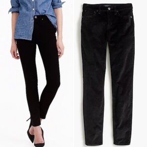 JCREW 9" high-rise velvet toothpick pants black